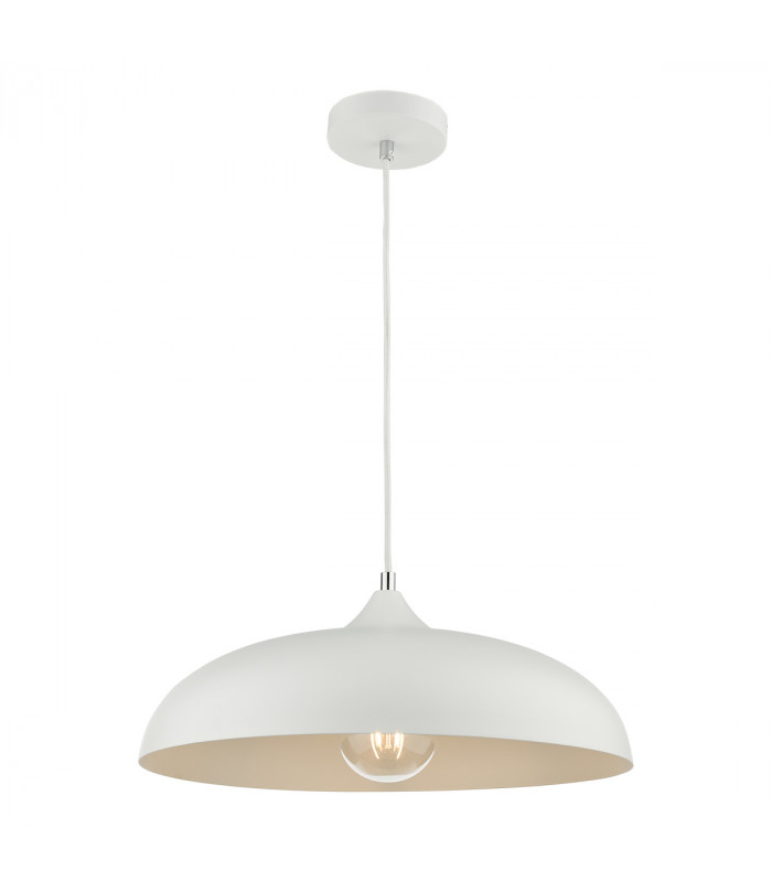 Dome Single Pendant Light White, 1x E27