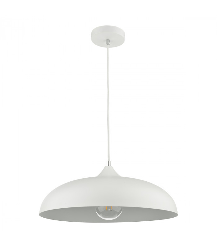 Dome Single Pendant Light White, 1x E27