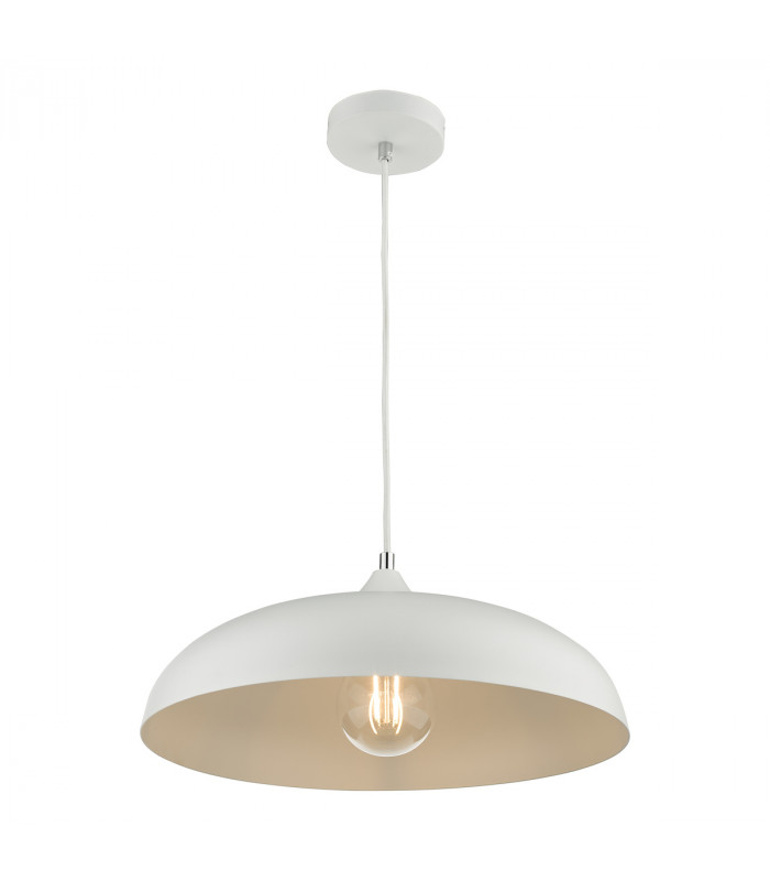 Dome Single Pendant Light White, 1x E27