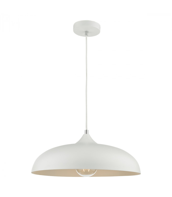 Dome Single Pendant Light White, 1x E27
