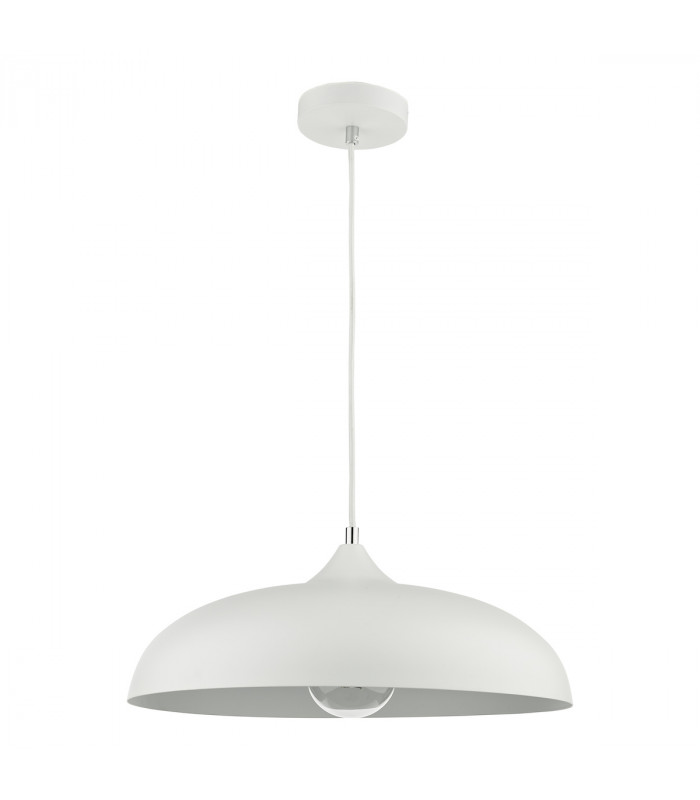 Dome Single Pendant Light White, 1x E27