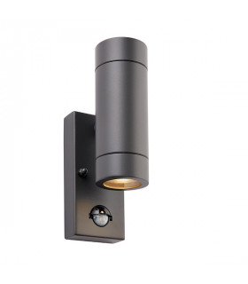Outdoor Up Down Wall Light Anthracite with PIR Sensor, IP44