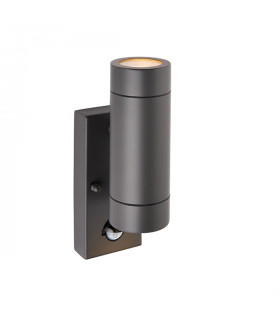 Outdoor Up Down Wall Light Anthracite with PIR Sensor, IP44