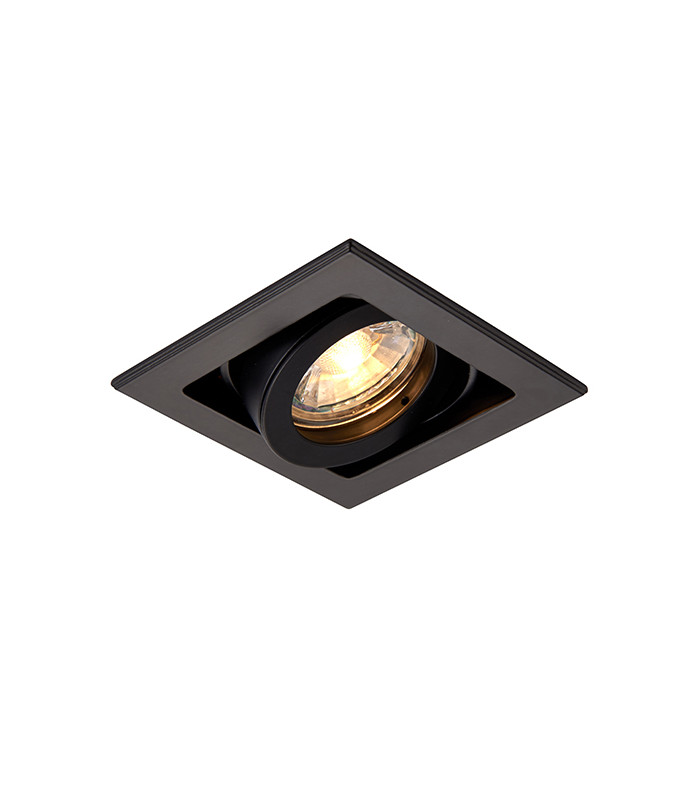 Square Recessed Titlable Downlight Matt Black Dimmable