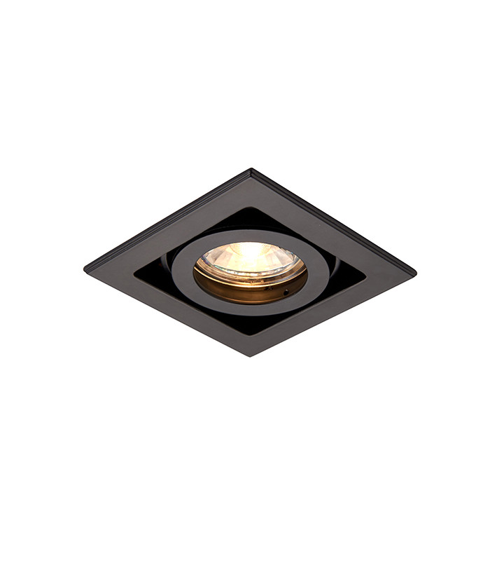 Square Recessed Titlable Downlight Matt Black Dimmable