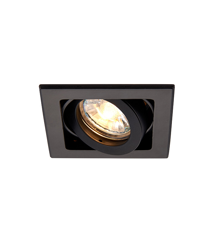 Square Recessed Titlable Downlight Matt Black Dimmable