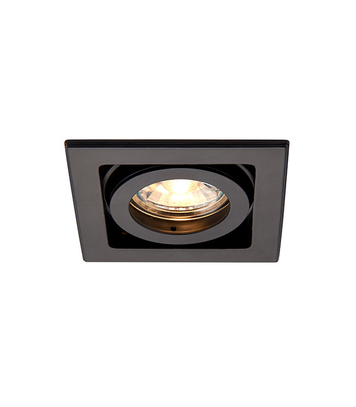 Square Recessed Titlable Downlight Matt Black Dimmable