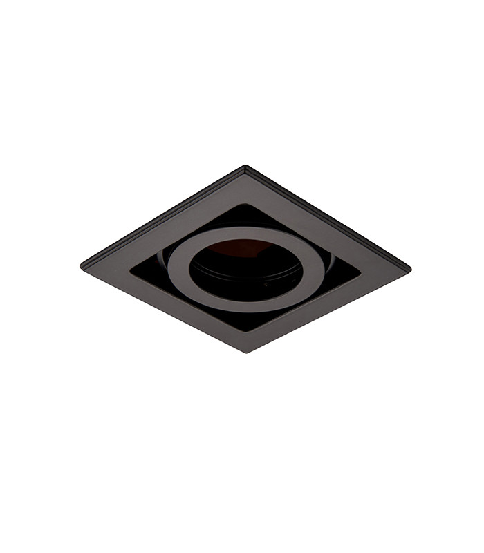 Square Recessed Titlable Downlight Matt Black Dimmable