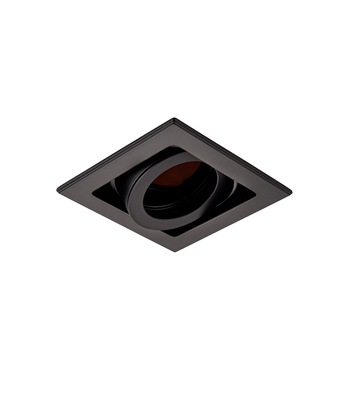 Square Recessed Titlable Downlight Matt Black Dimmable