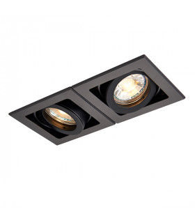 Twin 2 Light Recessed Titlable Downlight Matt Black Dimmable