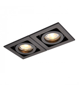 Twin 2 Light Recessed Titlable Downlight Matt Black Dimmable