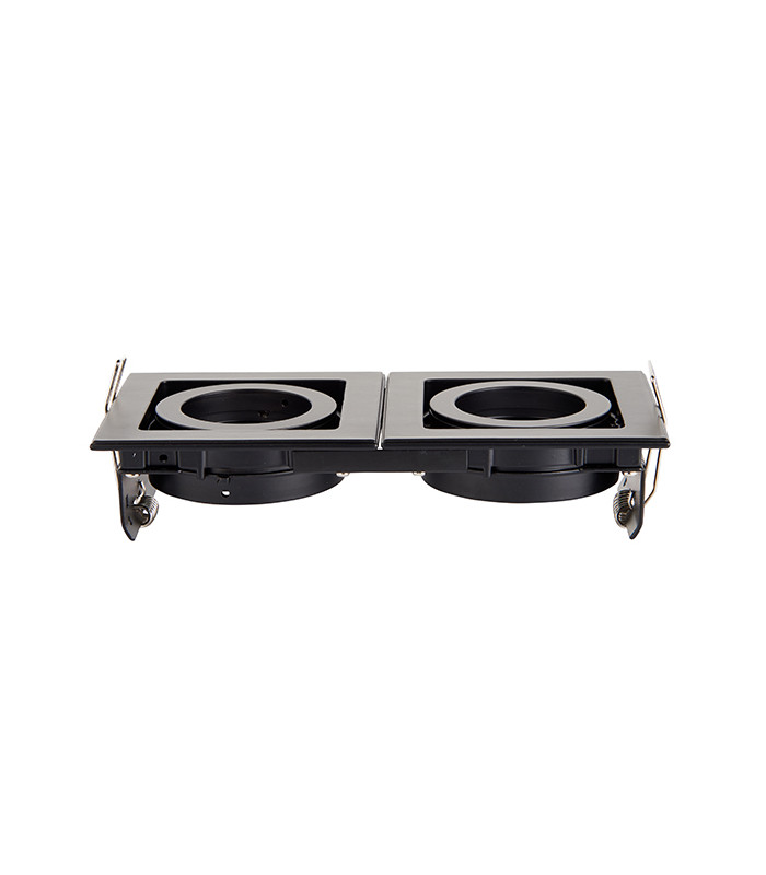 Twin 2 Light Recessed Titlable Downlight Matt Black Dimmable