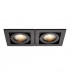 Twin 2 Light Recessed Titlable Downlight Matt Black Dimmable