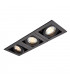 Triple 3 Light Recessed Titlable Downlight Matt Black Dimmable