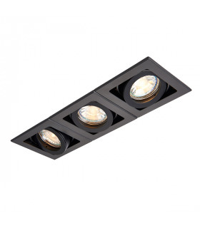 Triple 3 Light Recessed Titlable Downlight Matt Black Dimmable
