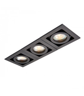 Triple 3 Light Recessed Titlable Downlight Matt Black Dimmable