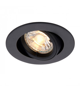 Recessed Downlight Round Adjustable Matt Black 80mm Cut-Out Dimmable
