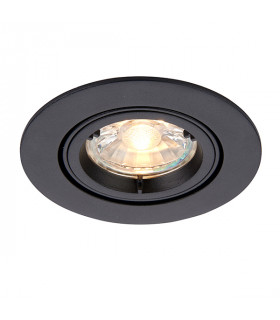 Recessed Downlight Round Adjustable Matt Black 80mm Cut-Out Dimmable