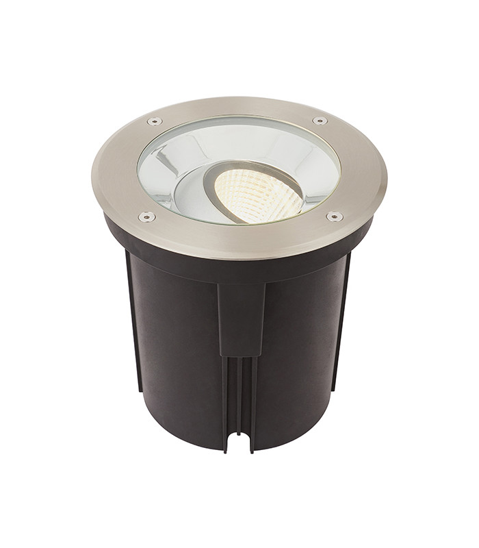Outdoor 16.5W LED Recessed Ground Light Brushed Stainless Steel, IP67, 3000K - 1