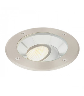Outdoor 16.5W LED Recessed Ground Light Brushed Stainless Steel, IP67, 3000K - 2