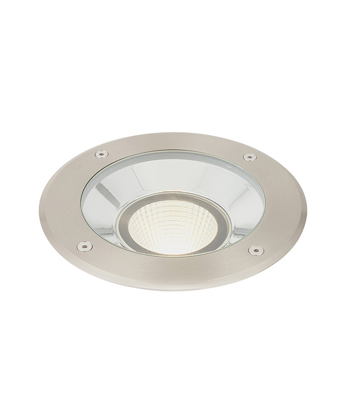 Outdoor 16.5W LED Recessed Ground Light Brushed Stainless Steel, IP67, 3000K - 3