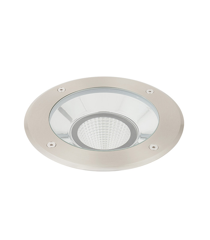 Outdoor 16.5W LED Recessed Ground Light Brushed Stainless Steel, IP67, 3000K - 6