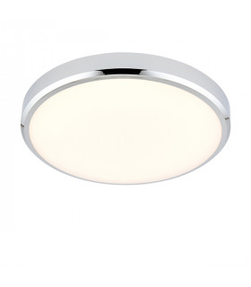 Bathroom Round 15W LED Flush Chrome Ceiling Light, IP44 - 1