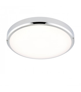 Bathroom Round 15W LED Flush Chrome Ceiling Light, IP44 - 2