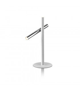 2 Light Table Lamp Matt White Chrome -1