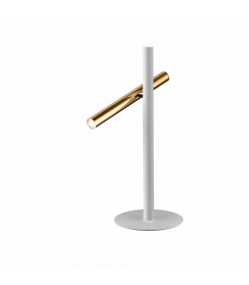 2 Light Table Lamp Matt White Gold -1