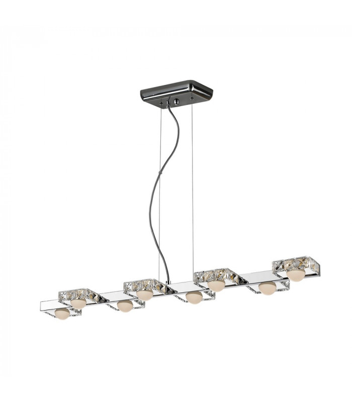 8 Light Crystal Bar Ceiling Pendant Chrome -1