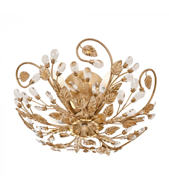 4 Light Crystal Flush Ceiling Light White gold E14 -1