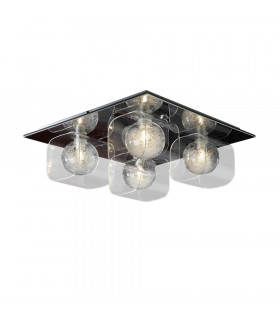 4 Light Crystal Flush Ceiling Light Chrome G9 -1