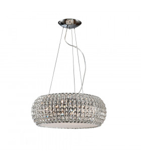 9 Light Crystal Ceiling Pendant Chrome G9 -1