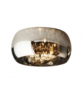 5 Light Crystal Flush Ceiling Light Chrome Mirror G9 -1