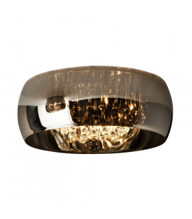 6 Light Crystal Flush Ceiling Light Chrome Mirror G9 -1