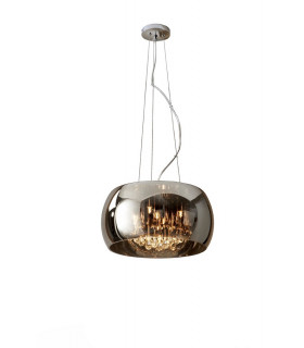 5 Light Round Crystal Ceiling Pendant Chrome Mirror G9 -1