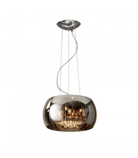 5 Light Dimmable Crystal Ceiling Pendant with Remote Control Chrome Mirror G9 -1