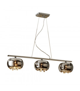 3 Light Crystal Bar Ceiling Pendant Chrome G9 -1