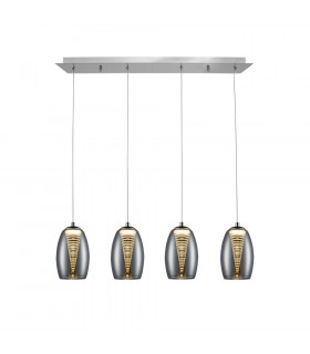 Crystal 4 Light Bar Ceiling Pendant Chrome -1