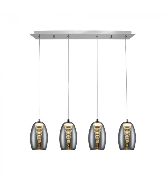 Crystal 4 Light Bar Ceiling Pendant Chrome -1