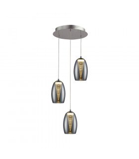 3 Light Crystal Cluster Drop Ceiling Pendant Chrome -1
