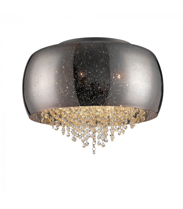6 Light Crystal Flush Ceiling Light Chrome G9 -1