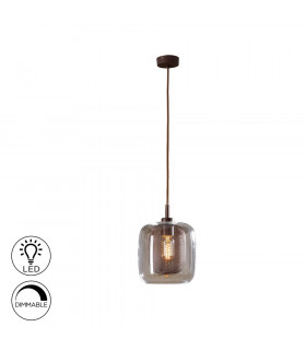 Crystal Ceiling Pendant Mesh Brown E27 -1