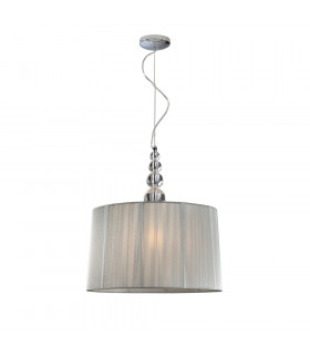 3 Light Cylindrical Ceiling Pendant Chrome Grey E27 -1