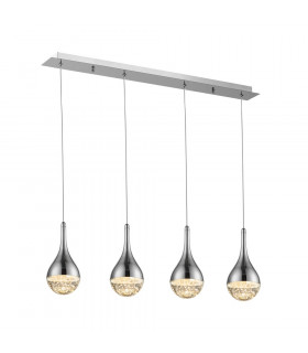 Crystal Bar Ceiling Pendant Chrome Bubble Effect -1