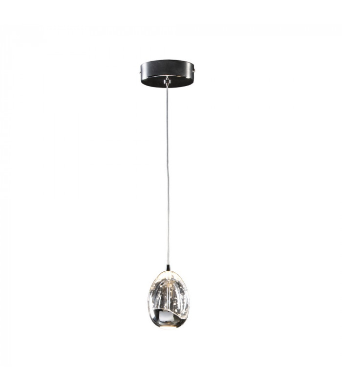 Crystal Cluster Drop Ceiling Pendant Chrome Bubble Effect -1