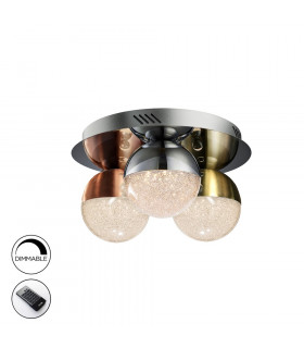Dimmable Flush Ceiling Light with Remote Control Chrome Brass Copper -1