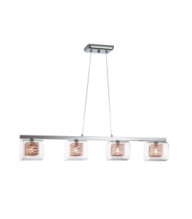 4 Light Crystal Bar Ceiling Pendant Chrome copper G9 -1