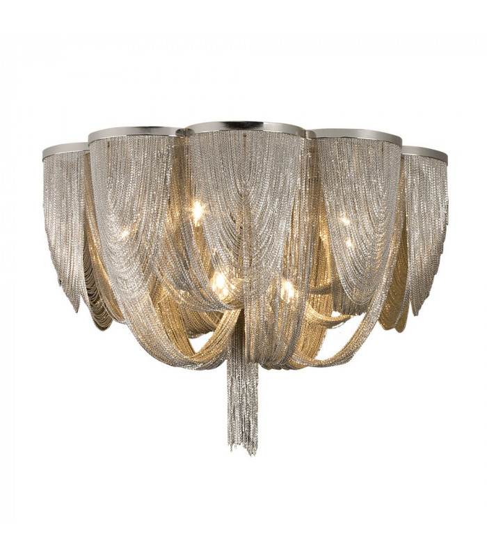 10 Light Flush Ceiling Light Nickel G9 -1